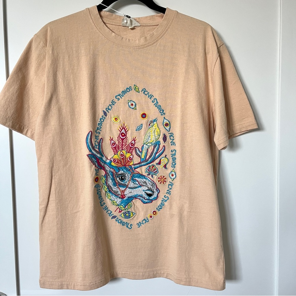 NEW Acne Studios “Midsummer Mystic” Psychedelic Bemabe Rave Moose Shirt Size S - Picture 3 of 8